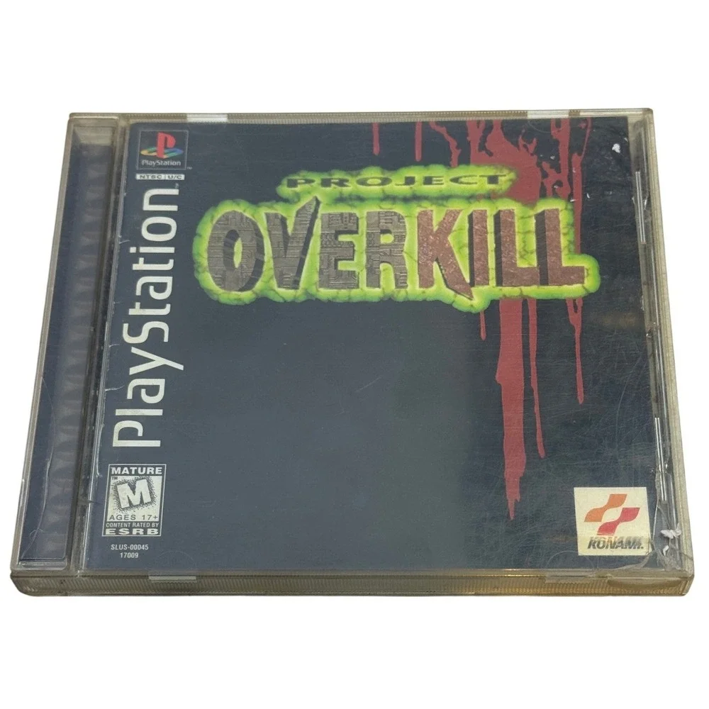 Project Overkill Sony PlayStation 1 PS1 1996 Konami SLUS-00045 Retro Game